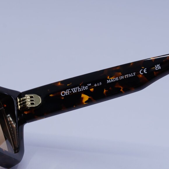 Off-White OERI146 SILVERSTONE 6062 Sunglasses Havana Square Frame, Camel Lenses - Picture 8 of 12